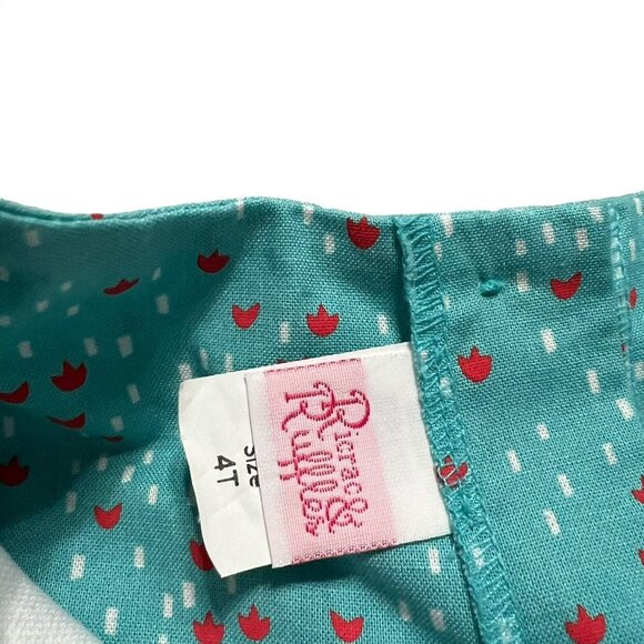 Ricrac & Ruffles 4T Turquoise Floral Dress - Picture 3 of 5